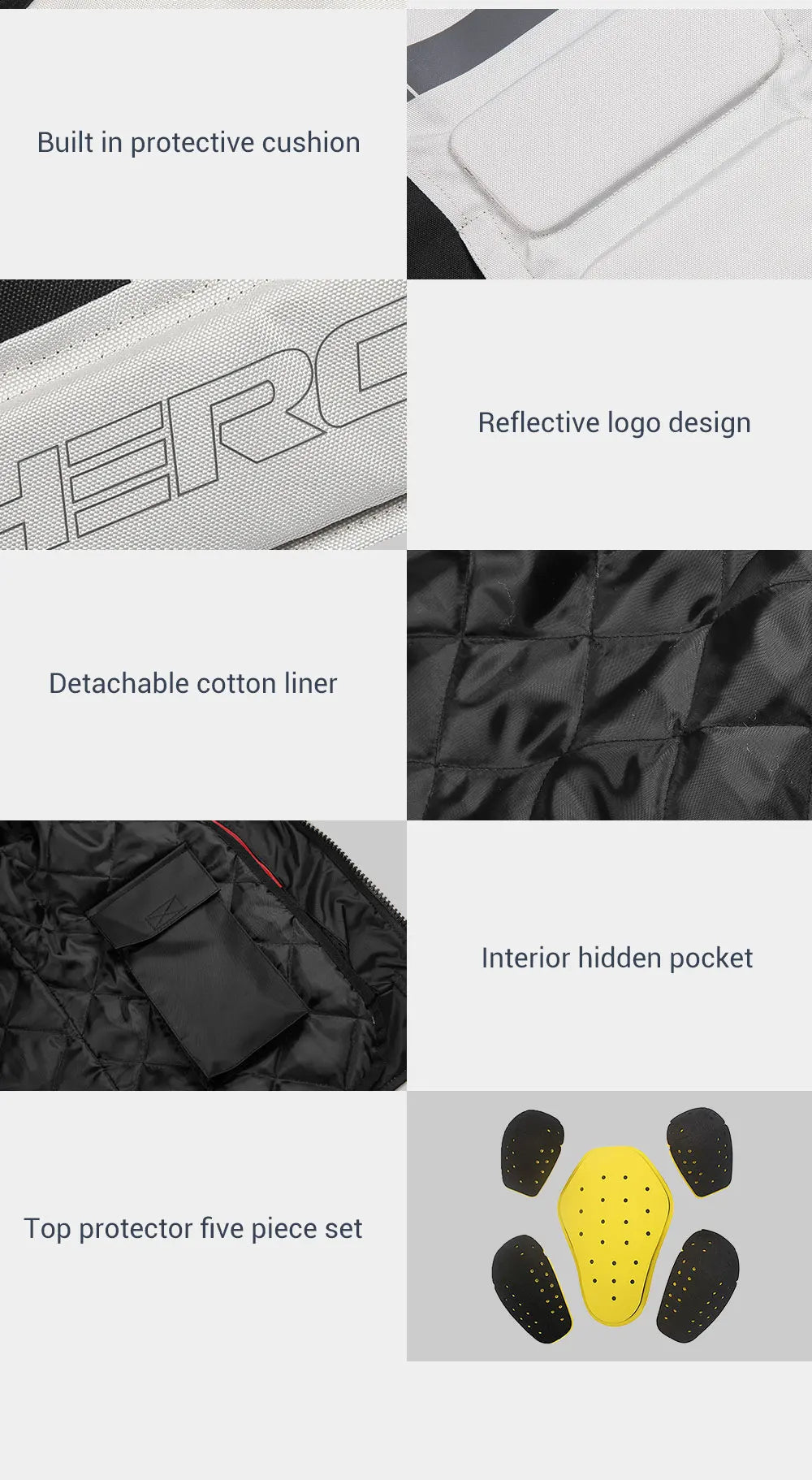 HEROBIKER veste de Moto imperméable homme veste de course pantalon de Moto portable vêtements de Moto avec Protection EVA