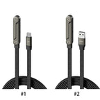 Câble de données pliable 1,5 m 240/65W avec support de téléphone intégré, support invisible, câble de charge rapide pour