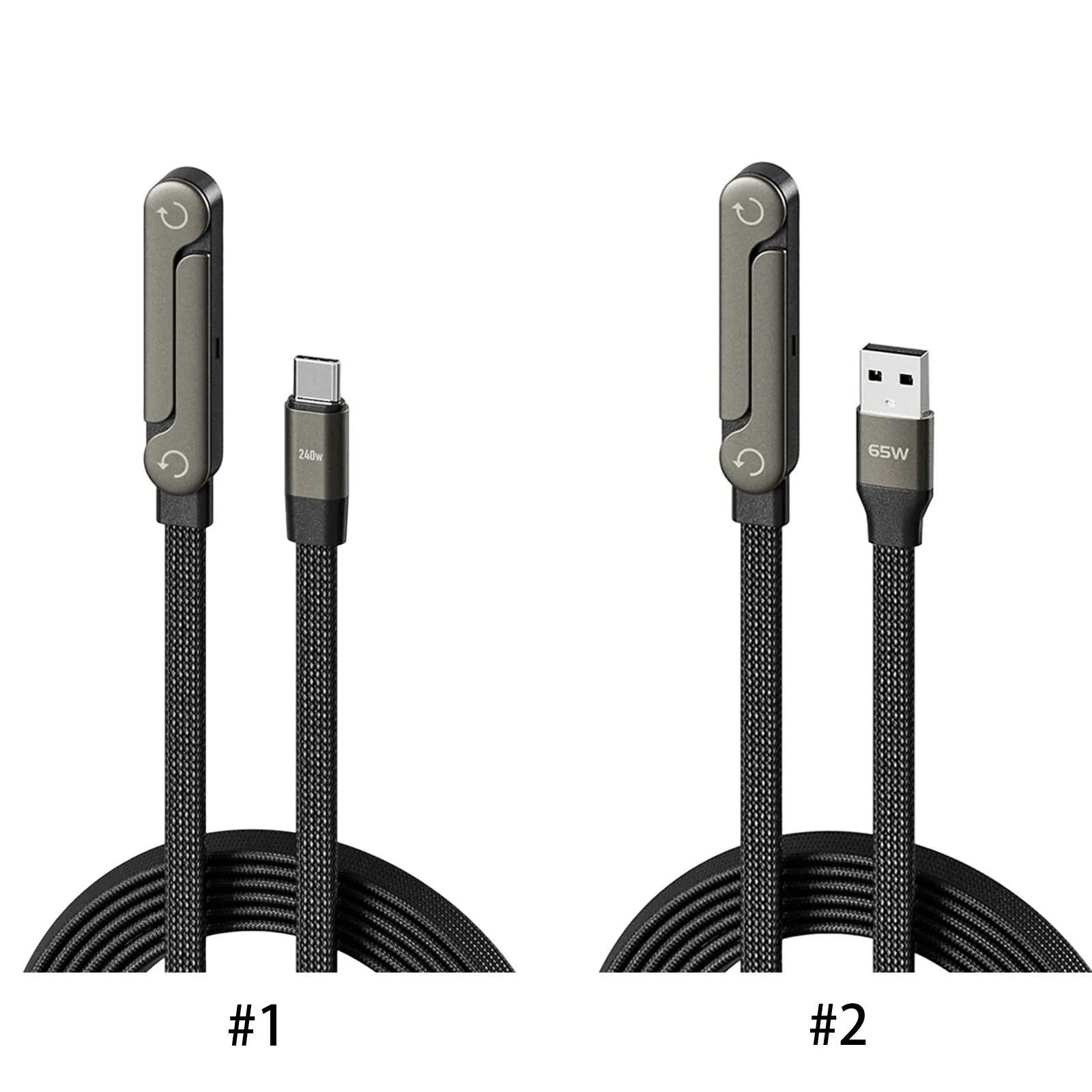 Câble de données pliable 1,5 m 240/65W avec support de téléphone intégré, support invisible, câble de charge rapide pour