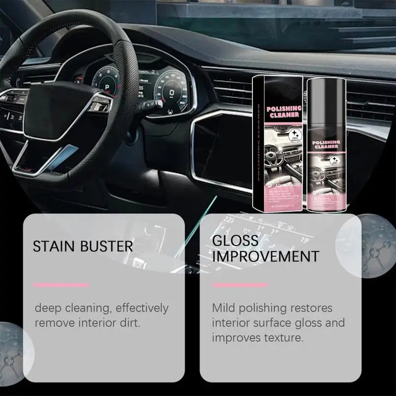 Nettoyant de polissage intérieur de voiture 100ml, Spray de détail de siège en cuir de voiture, nettoyant d'intérieur de protection, nettoyant de détail de voiture