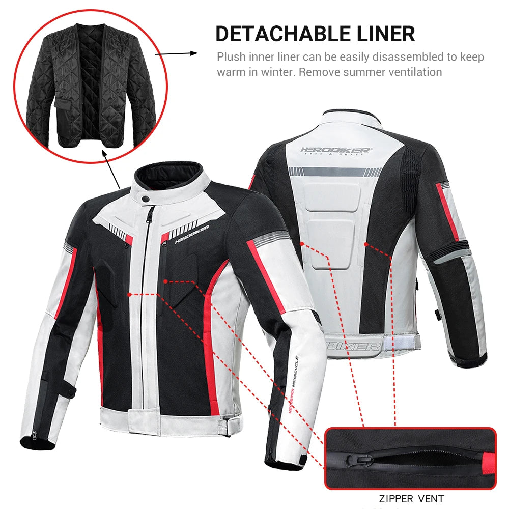 HEROBIKER veste de Moto imperméable homme veste de course pantalon de Moto portable vêtements de Moto avec Protection EVA