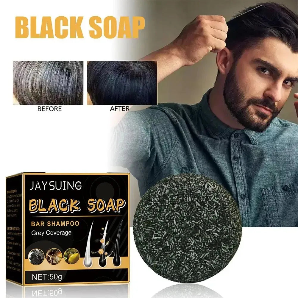 Shampoing pour cheveux, savon noir Polygonum Multiflorum, savon réparateur pour cheveux blancs, ensemble de soins capillaires, nourrissant, Anti-pelliculaire, teinture pour cheveux