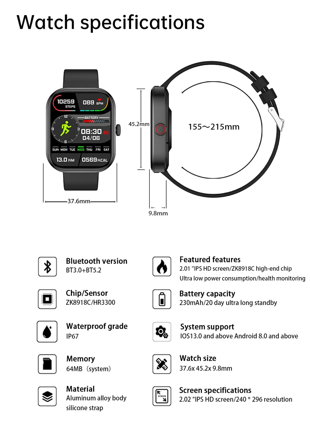Nouvelles Montres Connectées 2026 pour Femmes, Écran Tactile Complet, Appel Bluetooth, Étanche, Suivi Sportif et de Fitness, Montres Intelligentes pour Hommes et Femmes