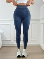 Leggings côtelés délavés au sable pour femmes, Leggings de Yoga taille haute, ceinture en forme de V, pantalon de Fitness de levage de butin pêche pour l'entraînement