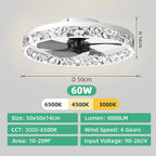 Ventilateur de plafond LED silencieux avec télécommande, ventilateur de plafond moderne, éclairage à intensité variable, chambre à coucher, bureau, salle à manger