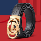 Ceinture pour hommes d'affaires de mode véritable marque de luxe ceinture à boucle en métal ceinture souple en cuir PU de haute qualité avec pantalon Cargo jean