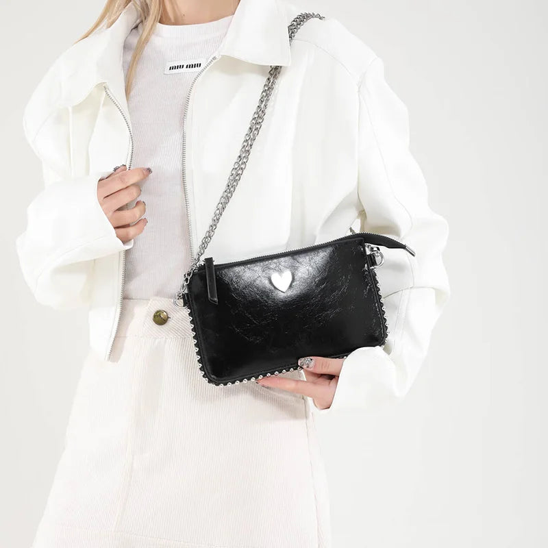 Sacs à bandoulière Design de couleur unie pour femmes chaîne de mode sacs à Main de téléphone portable Sac à bandoulière de mode Sac A Main femme