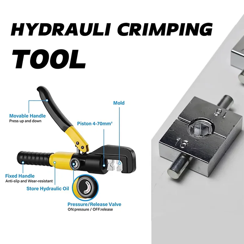 Pince à sertir hydraulique 4-70 mm2 YQK-70 pression 8T outils hydrauliques domestiques pince hydraulique bricolage pince à sertir Terminal de câble