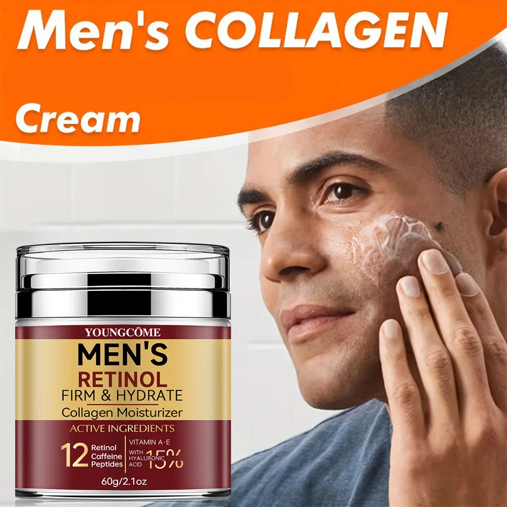 Crème pour le visage raffermissante au rétinol pour homme, soin de la peau, hydratant, au collagène, éclaircissant, lisse, déformable, traitement