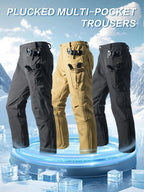 Pantalon cargo imperméable pour homme, doublé en polaire Sharkskin, idéal pour l'escalade, le ski, la randonnée, la pêche, avec de grandes poches