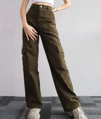 Pantalon à jambes larges pour femmes, fermeture éclair, coupe cintrée, plat, haut, poches, taille moyenne, longueur cheville, couleur unie, automne 2026