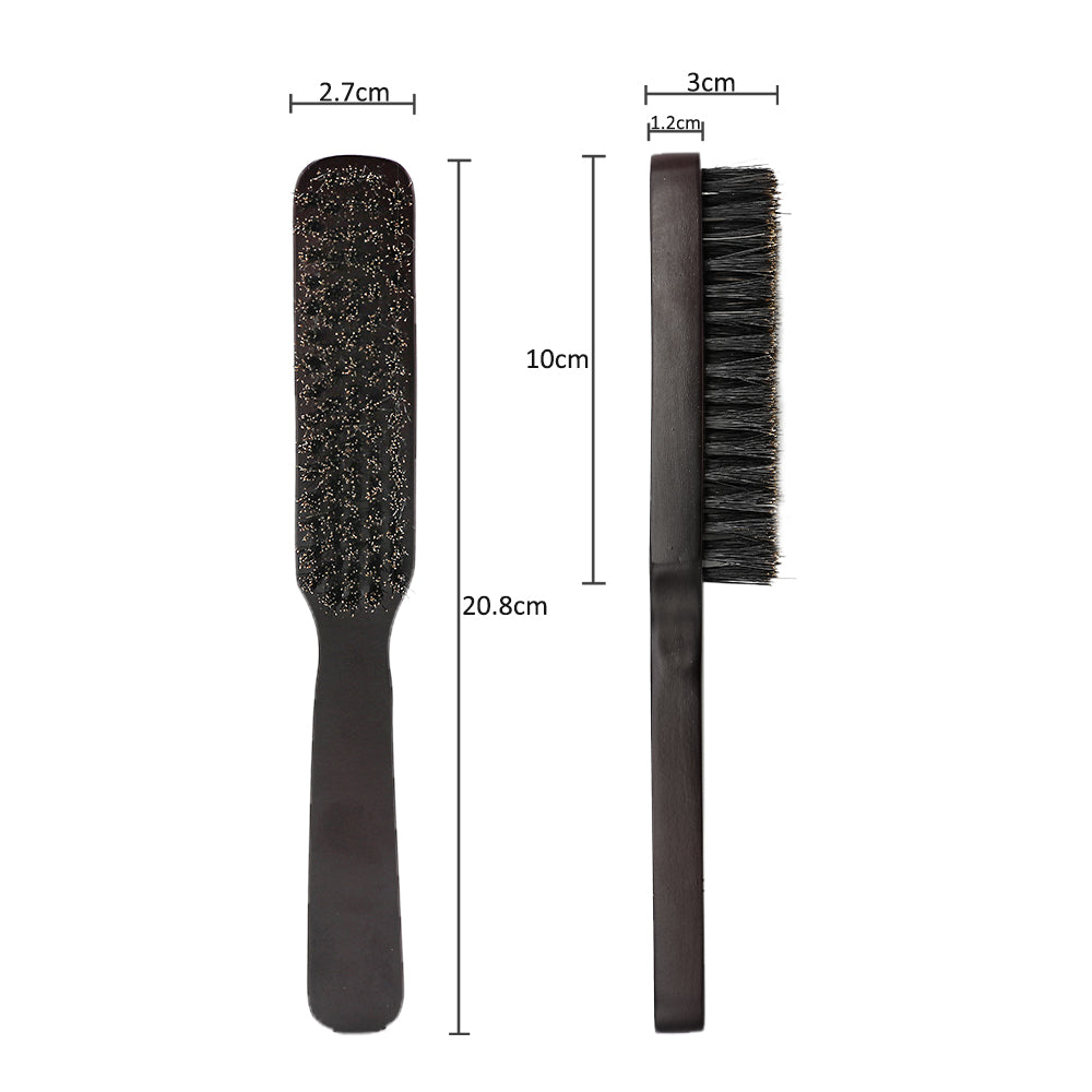 Manche en bois poils de sanglier barbe brosse outil de rasage brosse à cheveux en bois courbé hommes barbe rasage brosse coiffeur moustache brosses