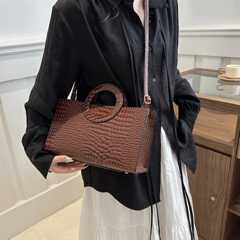 Sacs à main en cuir PU motif Crocodile pour femmes, sac carré vert, marque de mode, sacs à bandoulière, pochettes féminines