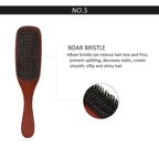 Manche en bois poils de sanglier barbe brosse outil de rasage brosse à cheveux en bois courbé hommes barbe rasage brosse coiffeur moustache brosses