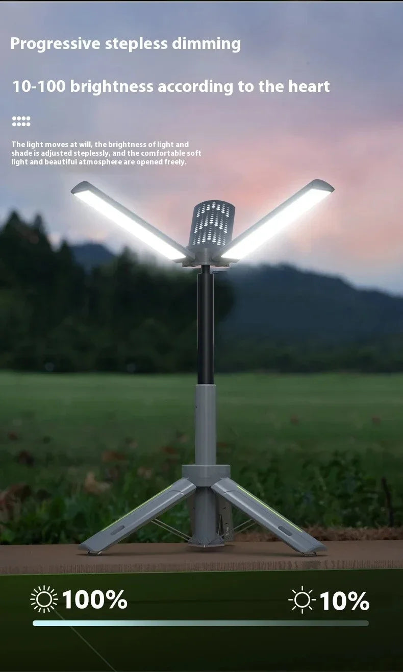 Lanterne de Camping télescopique 8000mAh, lampes de poche étanches rechargeables, lampe de Camping à intensité variable, lumière d'urgence pour Camping et randonnée
