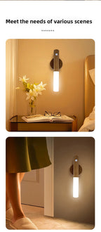 Veilleuse capteur de mouvement veilleuses appliques murales rechargeables appliques murales magnétiques éclairage mural en bois pour chambre escalier