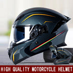 Casque rabattable casque de moto pour hommes Double lentille croisière moto de fond casque complet couvert crème solaire quatre saisons