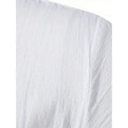 Chemise rétro à manches courtes pour hommes, en coton et lin, légère, respirante, couleur unie, hauts à la mode, col en v Pirate, chemises élégantes pour hommes