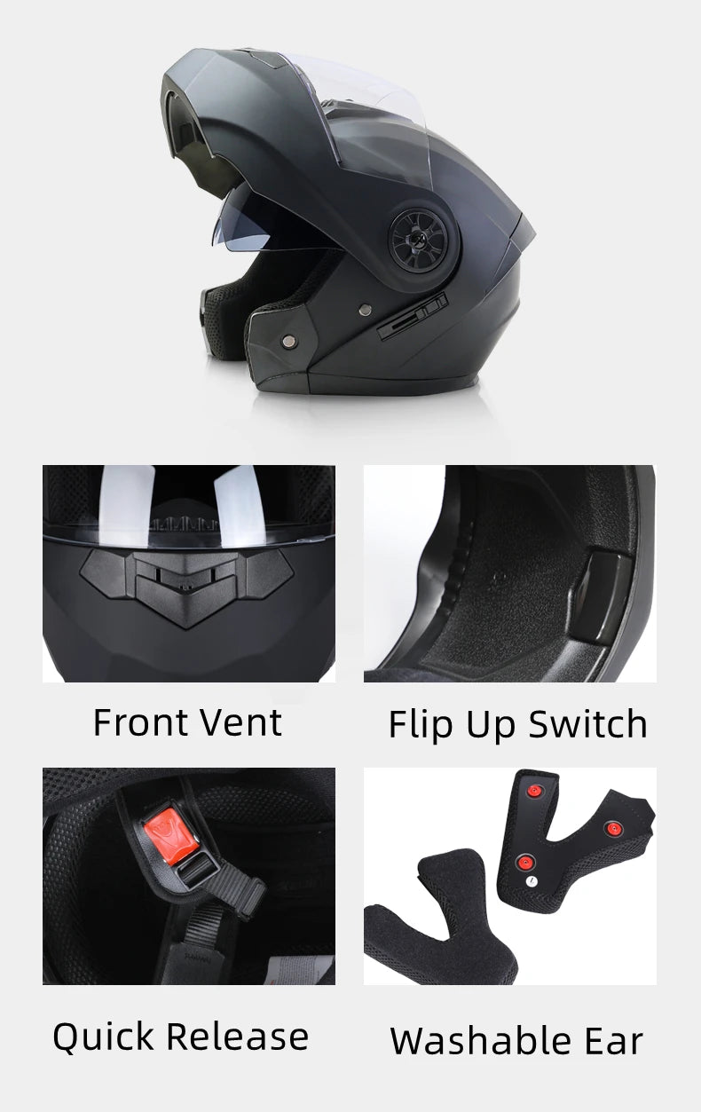 D'expériences de moto modulaires personnalisés pour hommes et femmes, casque de moto intégral, lentille de tourisme, course de motocross, mode