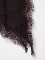 T-shirt asymétrique à manches mi-longues pour femmes, avec garniture en dentelle, pour la rentrée scolaire, tenue décontractée quotidienne, haut polyvalent à la mode, 4 couleurs