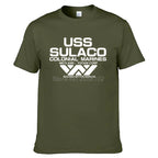 Mode USCSS Nostromo T-Shirt Alien USS Sulaco Colonial Marines Aliens hors monde à manches courtes T-Shirt hommes coton O cou t-shirts