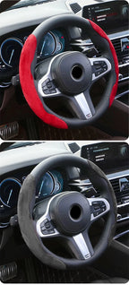 Housse de rehausseur de volant de voiture universelle en daim, 38CM, antidérapante, protection de direction intérieure automobile, accessoires de décoration