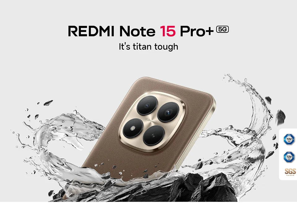 Smartphone Xiaomi Redmi Note 15 Pro Plus 5G, version mondiale, 6500 mAh, 100 W, 8 Go / 12 Go de RAM, NFC, processeur Snapdragon 7s Gen 4, écran AMOLED 6,83 pouces