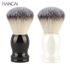 Brosse à barbe pinceaux de maquillage RANCAI – brosse à barbe avec manche en bois pour hommes, 1 pièce, accessoire de maquillage, pour Salon de coiffure, rasage moussant, ensemble d'outils de nettoyage du visage