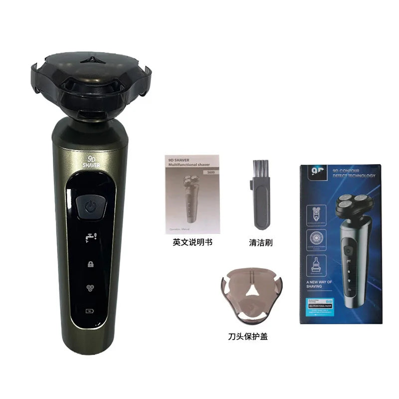 Rasoirs électriques étanches pour hommes, tondeuse électrique, support de rasoir, utilisation à sec, batterie aste, rasoirs à distance, machine de rasage