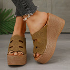 Été décontracté femme sandales en plein air plate-forme antidérapante sandales à talons compensés femmes anti-dérapant confortable chaussures De créateur Zapatos De Mujer
