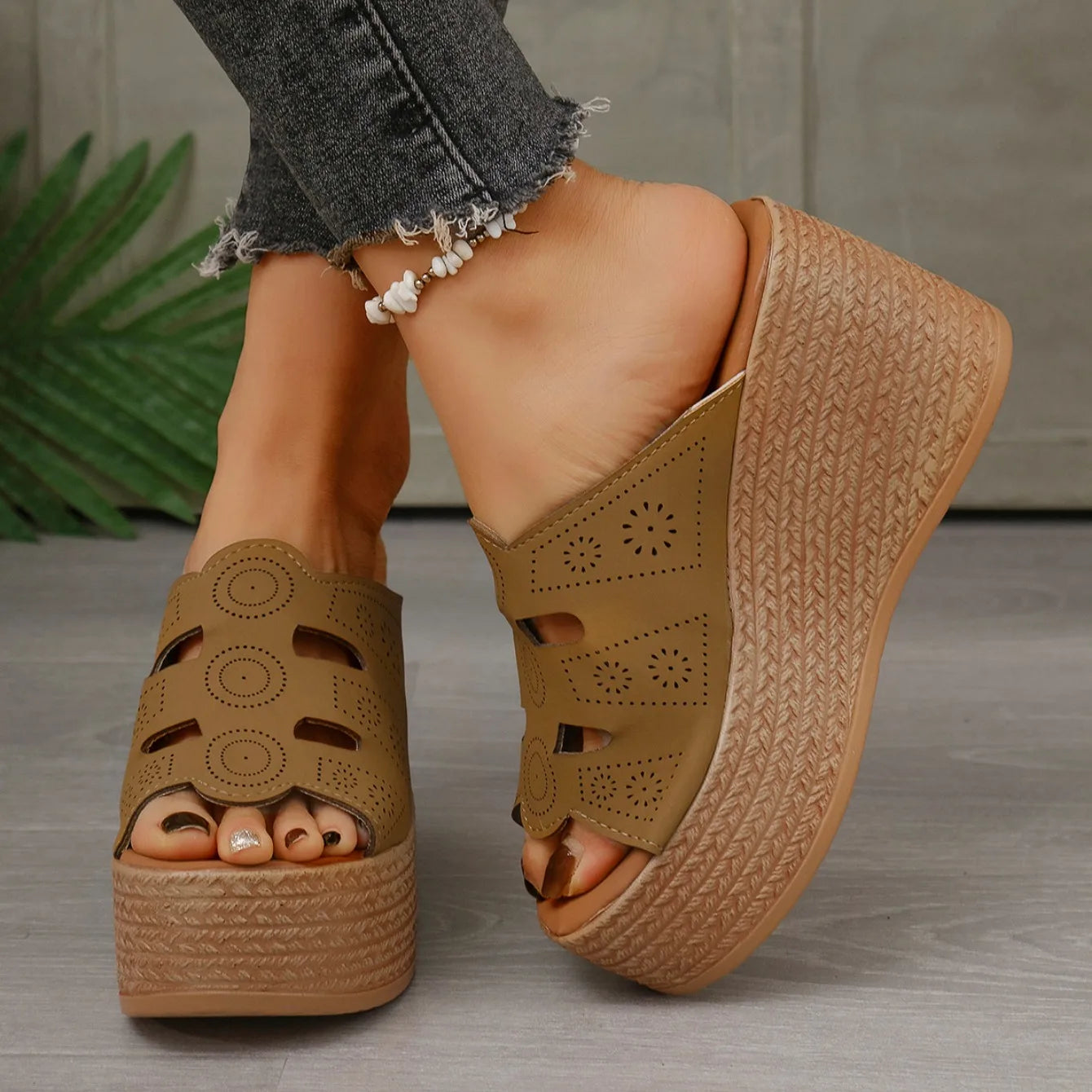 Été décontracté femme sandales en plein air plate-forme antidérapante sandales à talons compensés femmes anti-dérapant confortable chaussures De créateur Zapatos De Mujer