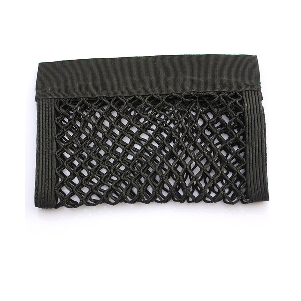 Filet de rangement pour coffre arrière de voiture, filet en maille pour siège, corde élastique, autocollant magique, sac de rangement universel, organisateur de poche pour voiture