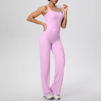 2 pièces/ensemble sport Fitness vêtements Yoga ensemble femme dos nu absorbant les chocs course en forme de I gilet mince jambe large pantalon Yoga ensemble
