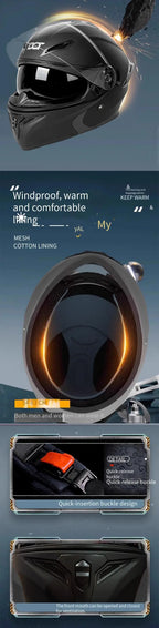 Casque rabattable casque de moto pour hommes Double lentille croisière moto de fond casque complet couvert crème solaire quatre saisons