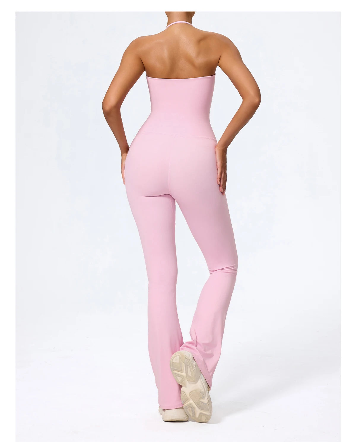 Nouvelle combinaison de yoga sans manches pour femme, salopette évasée de sport à dos nu pour la gym, tenue de sport pour femme