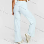 2026 décontracté Fiess jambe droite pour les femmes doux respirant sans gêner Leggings cravates Yoga pantalons de sport à jambes larges