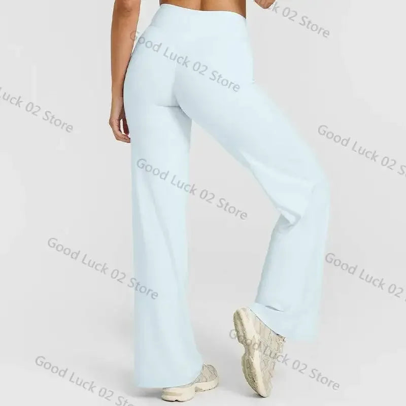 2026 décontracté Fiess jambe droite pour les femmes doux respirant sans gêner Leggings cravates Yoga pantalons de sport à jambes larges