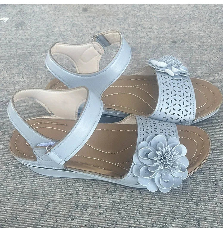 Femmes d'été sandales antidérapant chaussures légères pour femmes fleurs respirant classiques chaussures compensées femmes sandales femme 2026