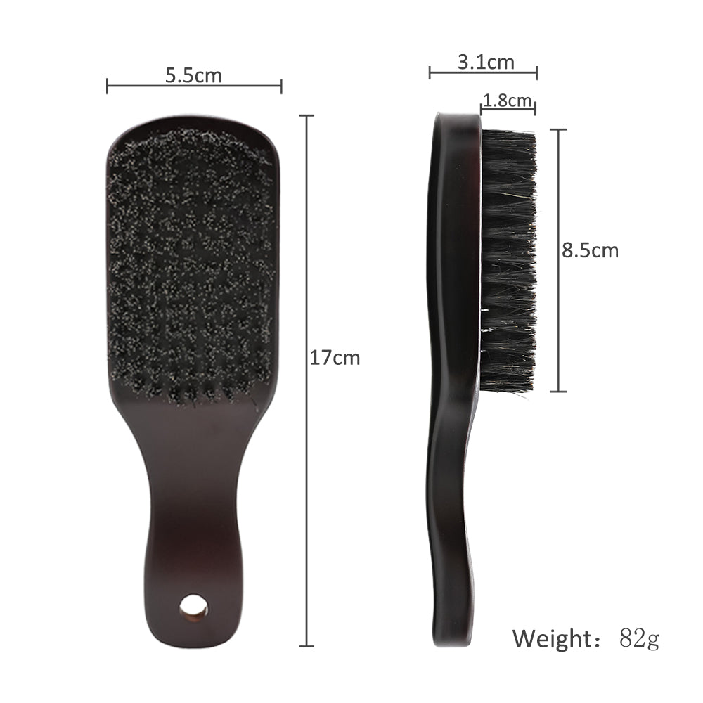 Manche en bois poils de sanglier barbe brosse outil de rasage brosse à cheveux en bois courbé hommes barbe rasage brosse coiffeur moustache brosses