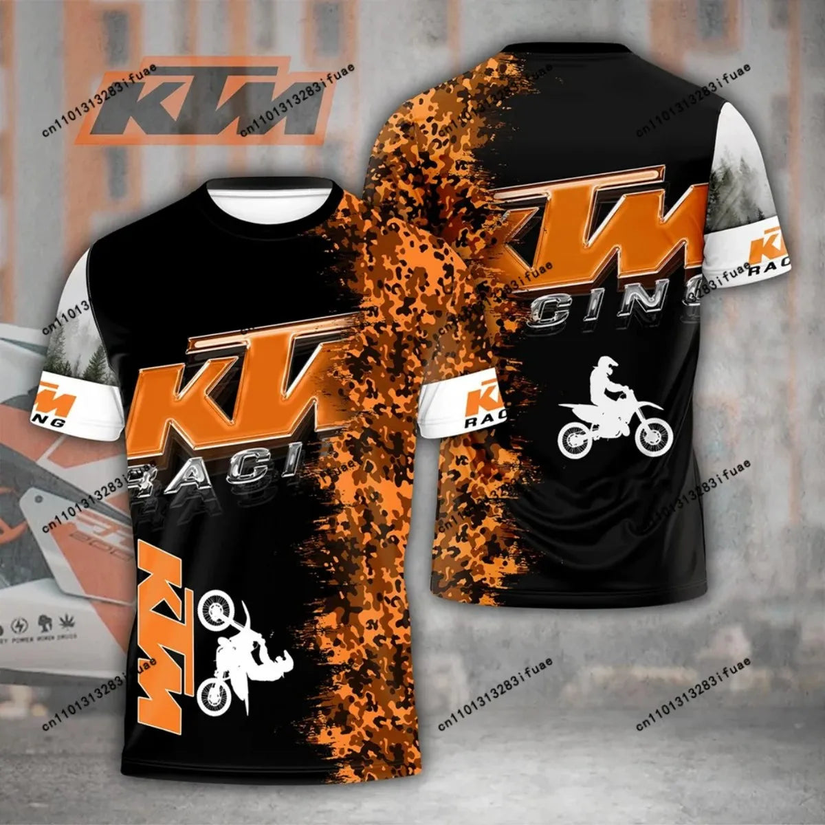 T-shirt imprimé en 3D KTM Racing, Combinaison de moto pour homme, T-shirt respirant pour fan de MotoGP, été