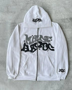 Sweat-shirt à capuche avec fermeture éclair et lettres américaines rétro, adapté aux hommes et aux femmes portant une veste Y2K, cardigan automne/hiver