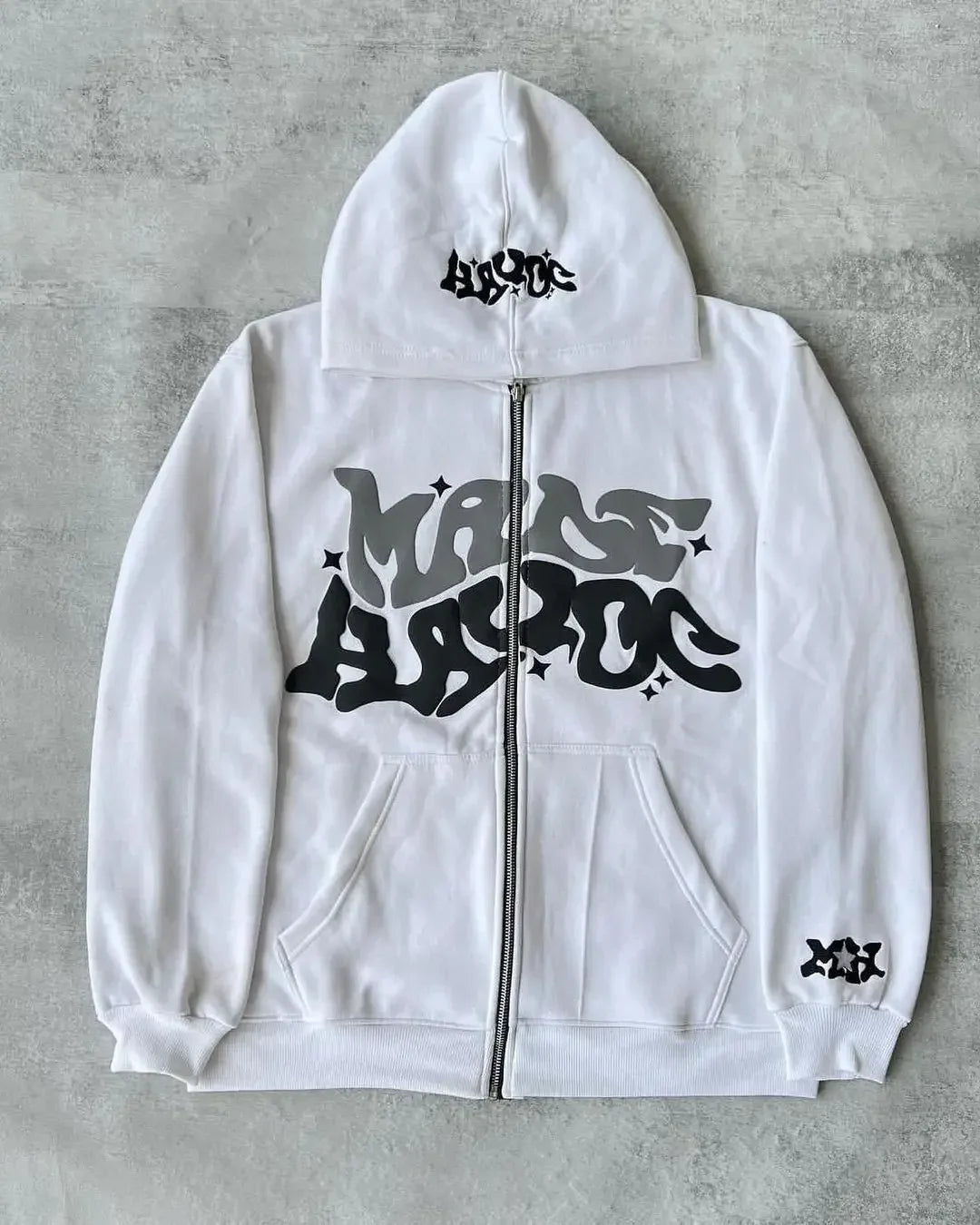 Sweat-shirt à capuche avec fermeture éclair et lettres américaines rétro, adapté aux hommes et aux femmes portant une veste Y2K, cardigan automne/hiver