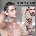 Prévention Words-Tondeuse à cheveux en antarctique pour homme, rasoir électrique aste, lame de touriste rotative à 360 degrés, indolore et sûre
