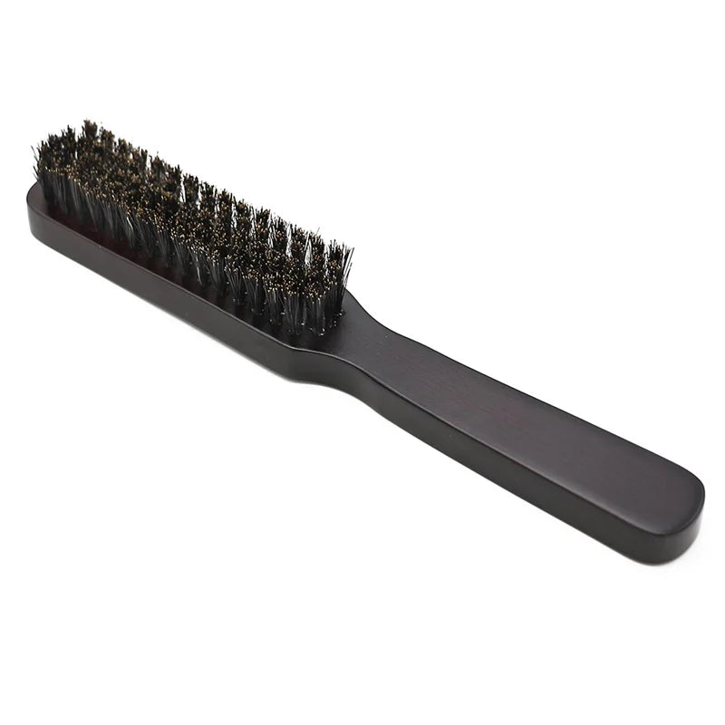 Manche en bois poils de sanglier barbe brosse outil de rasage brosse à cheveux en bois courbé hommes barbe rasage brosse coiffeur moustache brosses