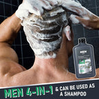 Nettoyant 4-en-1 pour le corps, les cheveux, la barbe et le visage pour hommes - Hydrate la peau, la barbe et les cheveux toute la journée, renforce les cheveux et la barbe, cadeau pour lui.
