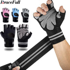 1 paire de gants de Fitness demi-doigt avec Support d'enveloppe de poignet pour hommes et femmes, équipement d'entraînement de Crossfit, équipement de musculation