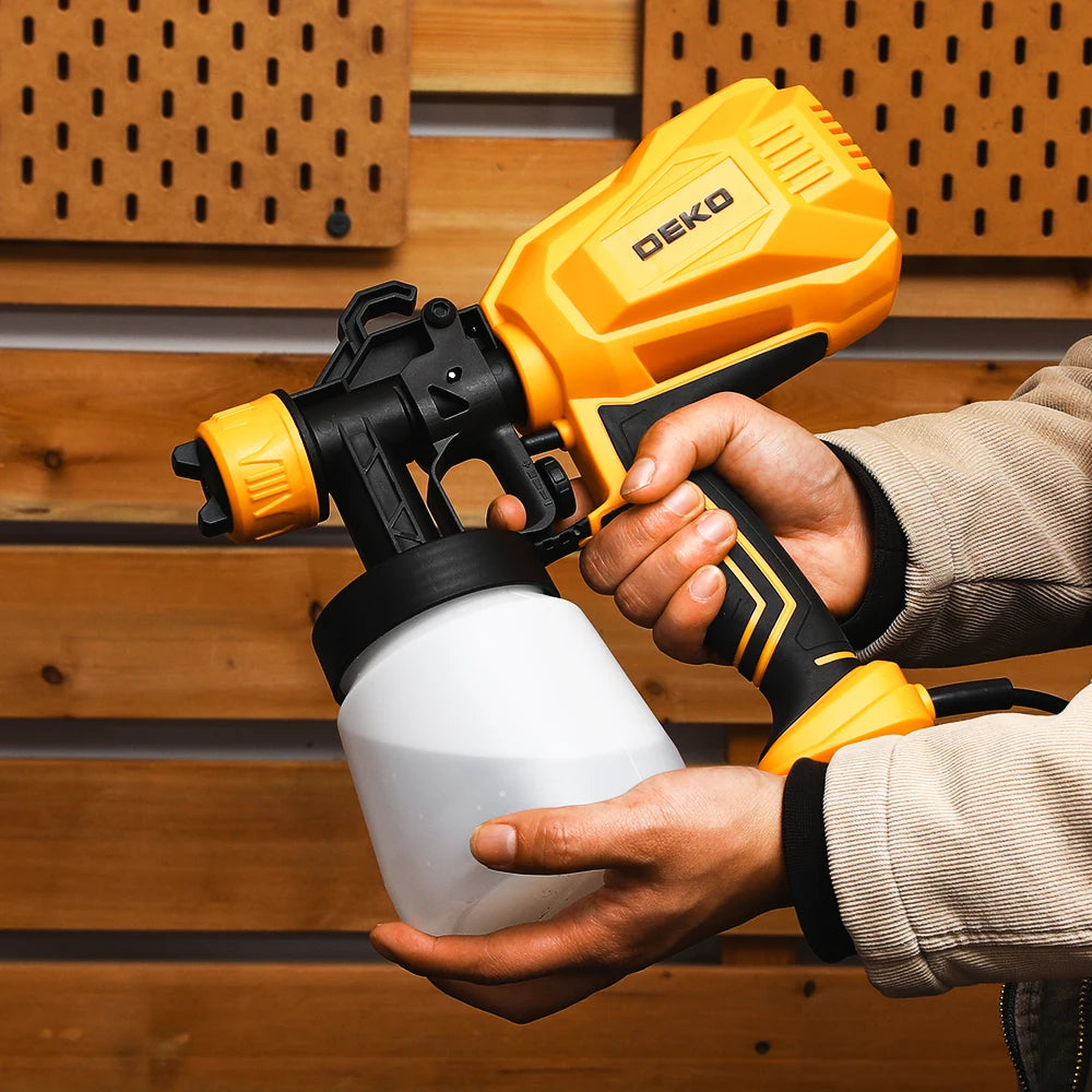 DEKO 450W haute puissance maison pistolet à pulvérisation électrique 800ML pulvérisateur de peinture sans fil ménage HVLP pistolet à peinture pour meubles armoires