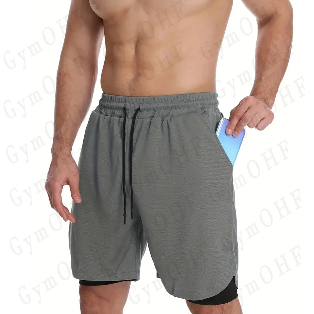 LONSDALE short de Fitness imprimé motif pour hommes Double couche 2 en 1 séchage rapide Fitness loisirs de plein air entraînement short de sport
