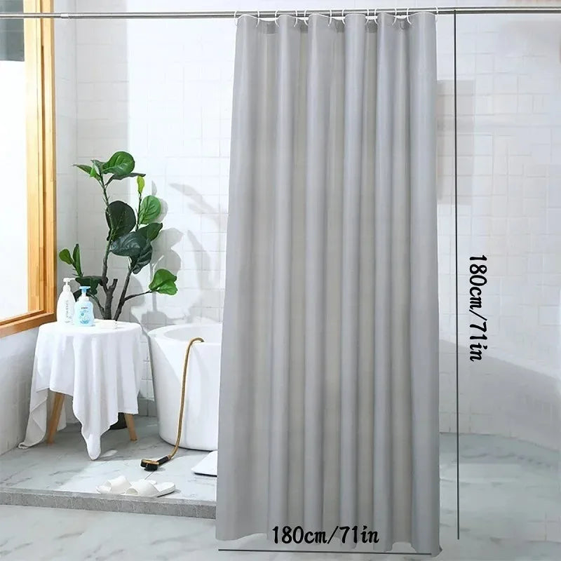 PEVA rideau de douche imperméable moisissure salle de bain rideau solide vague fenêtre Tulle maison luxe avec crochets lourd S pli ondulé douche