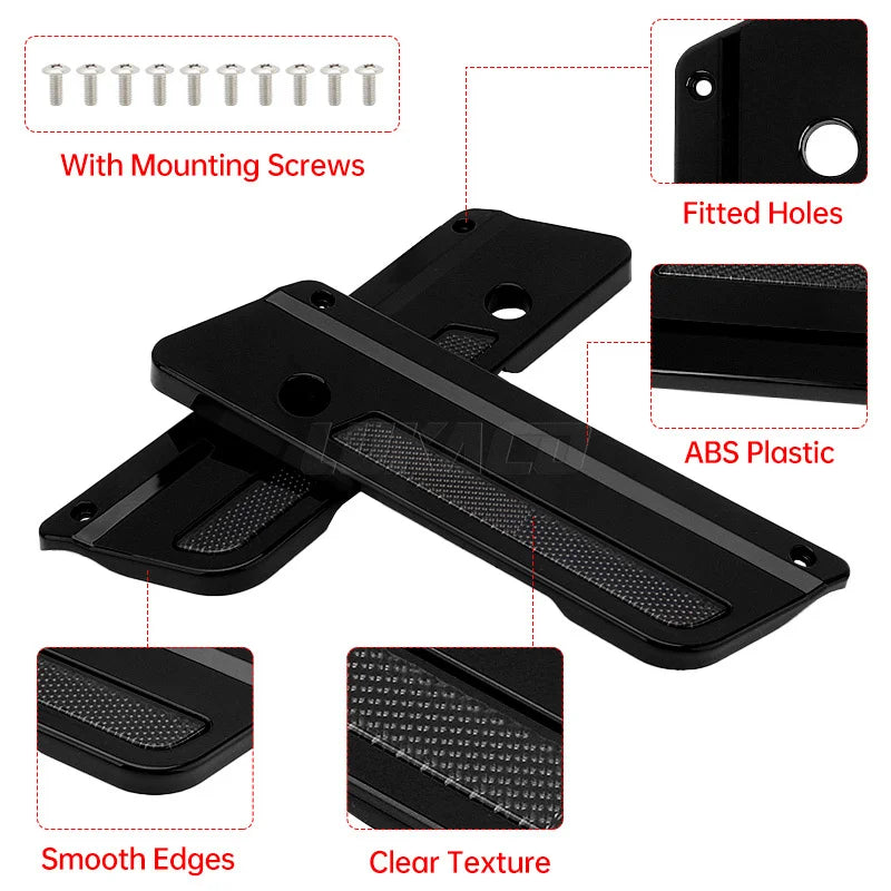 Couvercles de loquet de sacoche de moto noirs, accessoires pour Harley Touring Electra Street Glide Road King FLH FLT FLHR FLTR 93-13